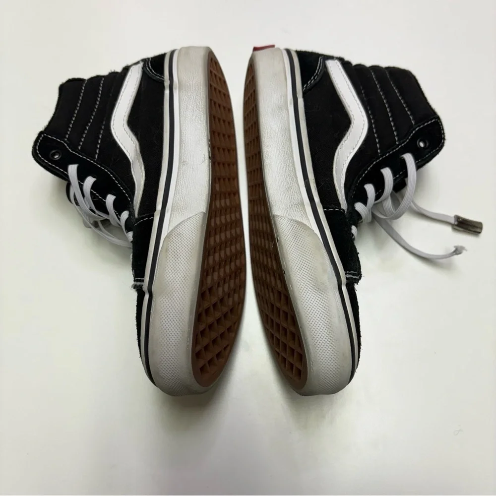 Vans Youth Boys 1 Classic Black White High Top Old Skool Sneakers Shoes - Picture 6 of 8